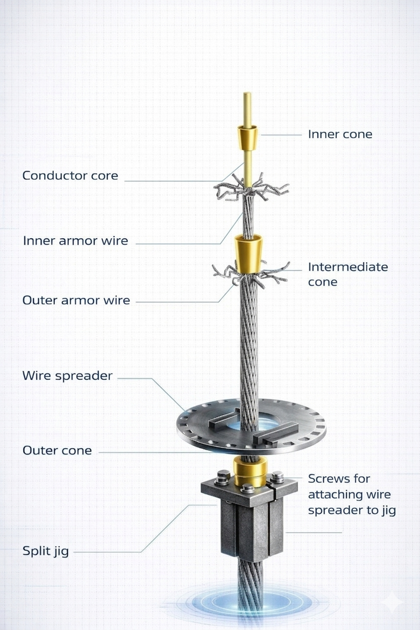 Rope socket assembly reference diagram